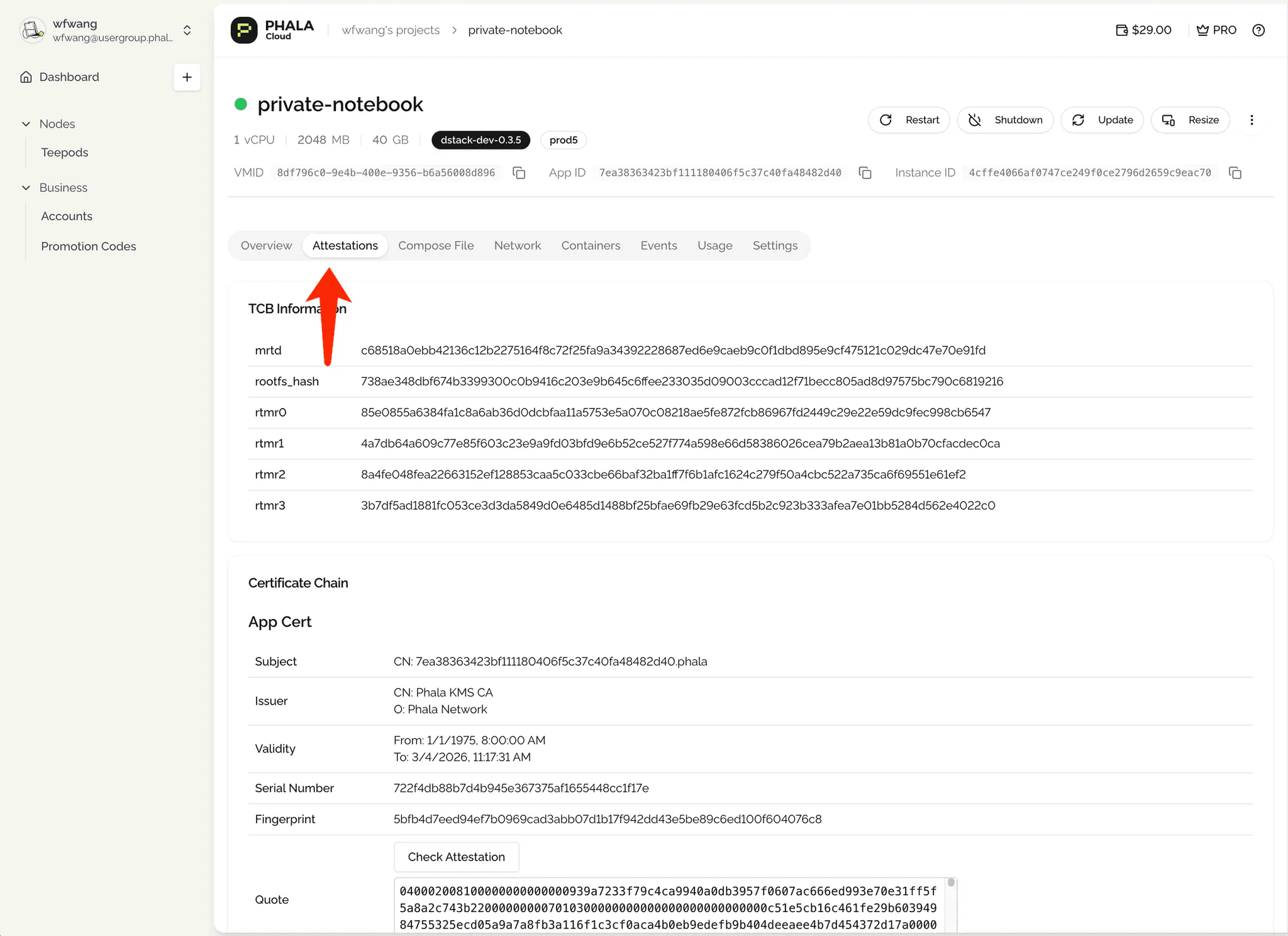 Why This Matters: RA ensures no third party (including Phala) can tamper with your workload.